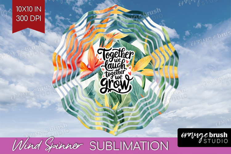 Family Quote Wind Spinner Sublimation PNG - Tropical Flowers