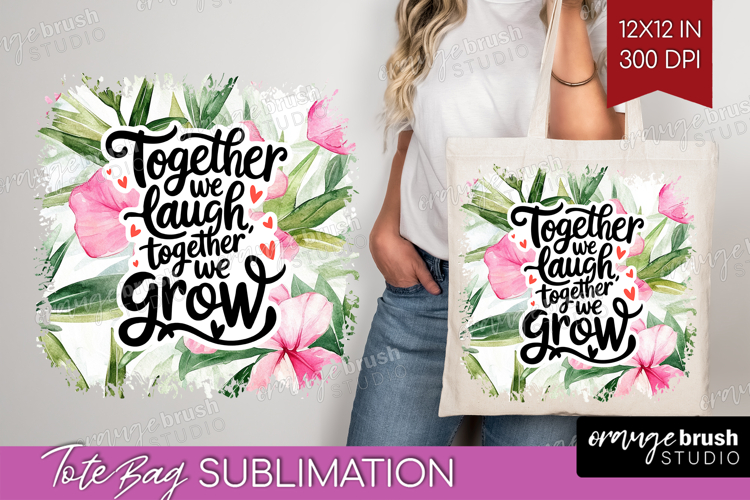 Family Quote Tote Bag - Tropical Flowers Tote Bag PNG