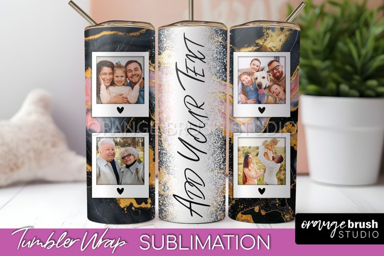 Photo Tumbler Wrap, Marble Family Frame Tumbler Sublimation