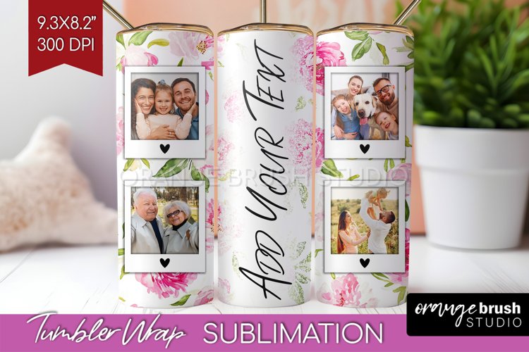 Retro Photo Tumbler PNG - Flowers Picture Tumbler Wrap