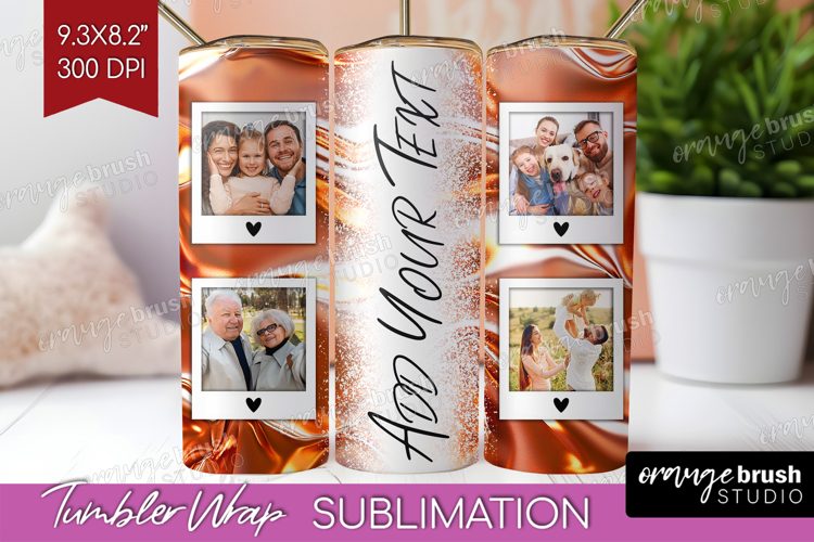 Rose Gold Photo Tumbler PNG - Abstract Picture Tumbler Wrap
