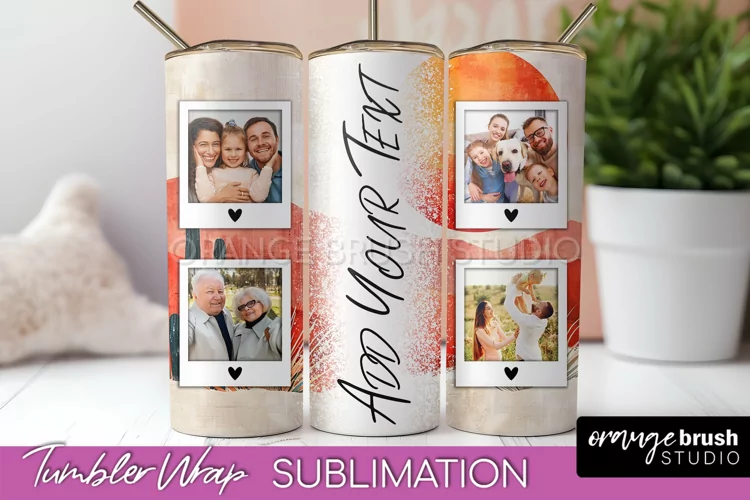 Photo Tumbler Wrap, Boho Family Frame Tumbler Sublimation