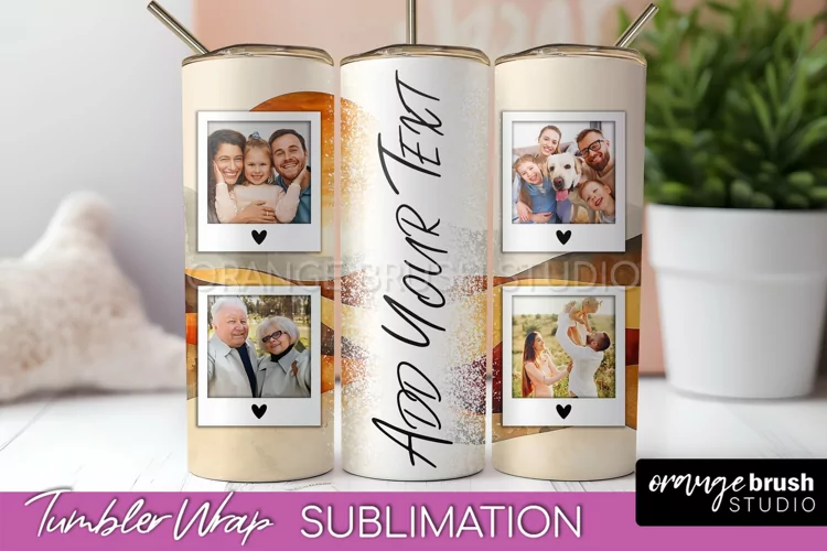 Photo Tumbler Wrap, Boho Family Frame Tumbler Sublimation