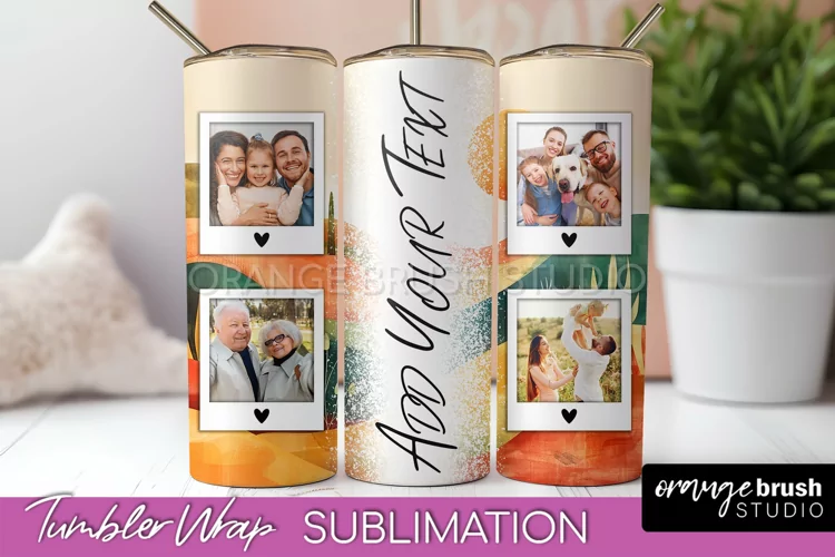 Photo Tumbler Wrap, Boho Family Frame Tumbler Sublimation
