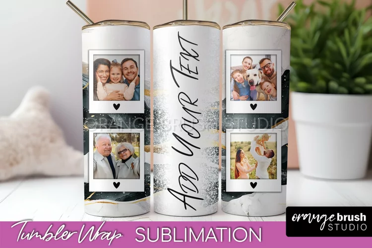 Photo Tumbler Wrap, Boho Family Frame Tumbler Sublimation