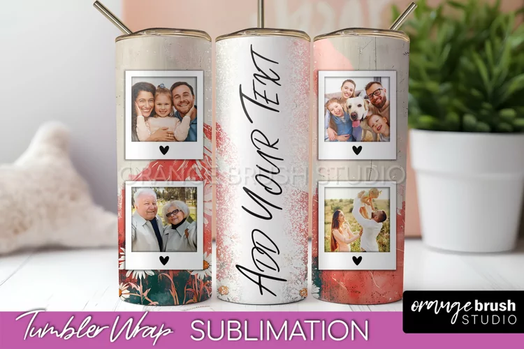 Photo Tumbler Wrap, Boho Family Frame Tumbler Sublimation
