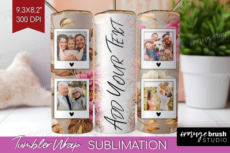Floral Photo Tumbler PNG - Peony Flower Picture Tumbler Wrap
