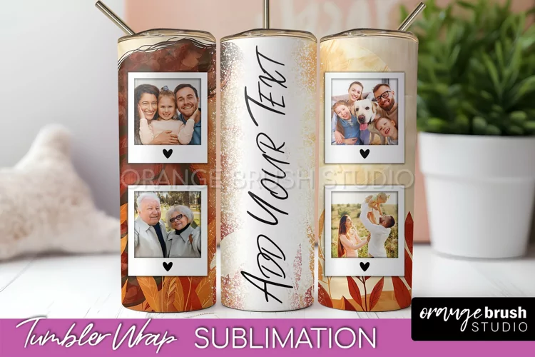 Photo Tumbler Wrap, Boho Family Frame Tumbler Sublimation