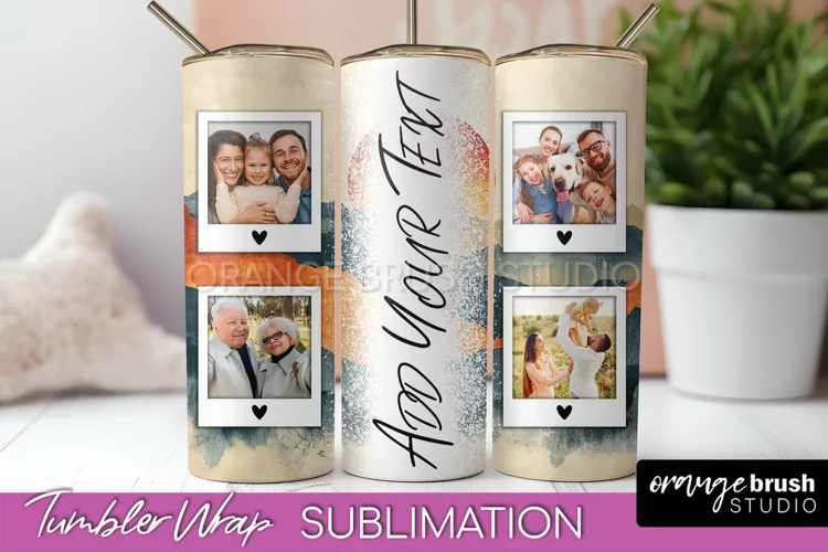 Photo Tumbler Wrap, Boho Family Frame Tumbler Sublimation
