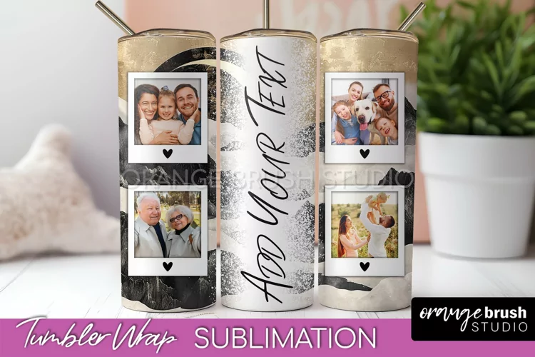 Photo Tumbler Wrap, Boho Family Frame Tumbler Sublimation