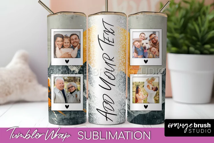 Photo Tumbler Wrap, Boho Family Frame Tumbler Sublimation