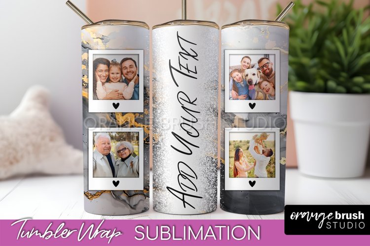 Photo Tumbler Wrap, Marble Family Frame Tumbler Sublimation