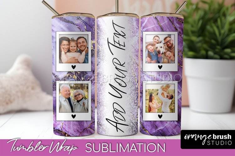 Photo Tumbler Wrap, Marble Family Frame Tumbler Sublimation