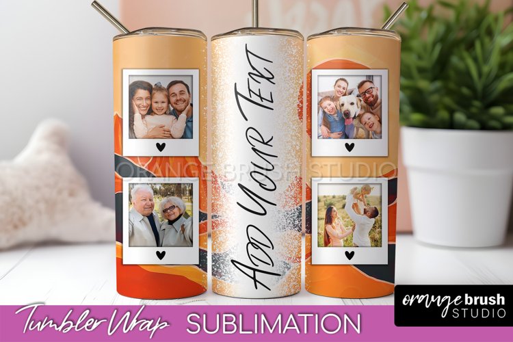 Photo Tumbler Wrap, Boho Family Frame Tumbler Sublimation example image 1