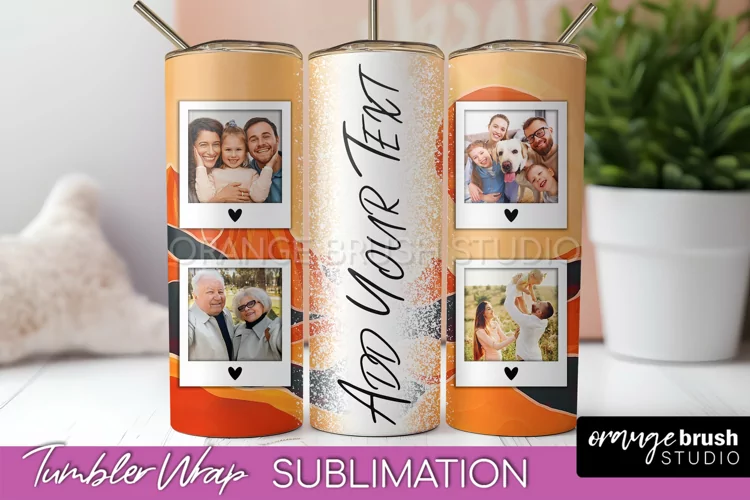 Photo Tumbler Wrap, Boho Family Frame Tumbler Sublimation
