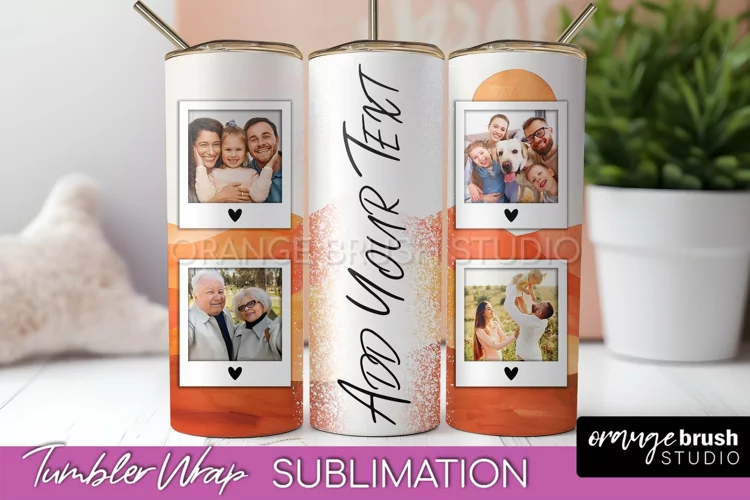 Photo Tumbler Wrap, Boho Family Frame Tumbler Sublimation