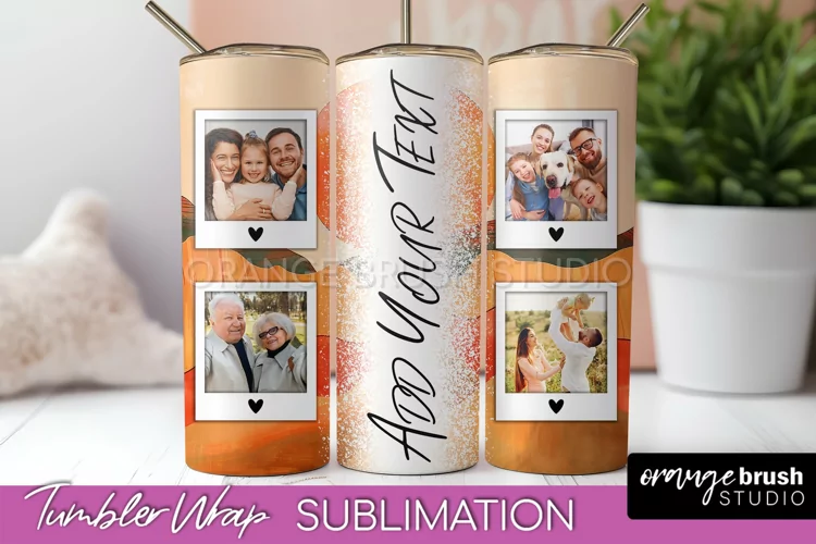 Photo Tumbler Wrap, Boho Family Frame Tumbler Sublimation
