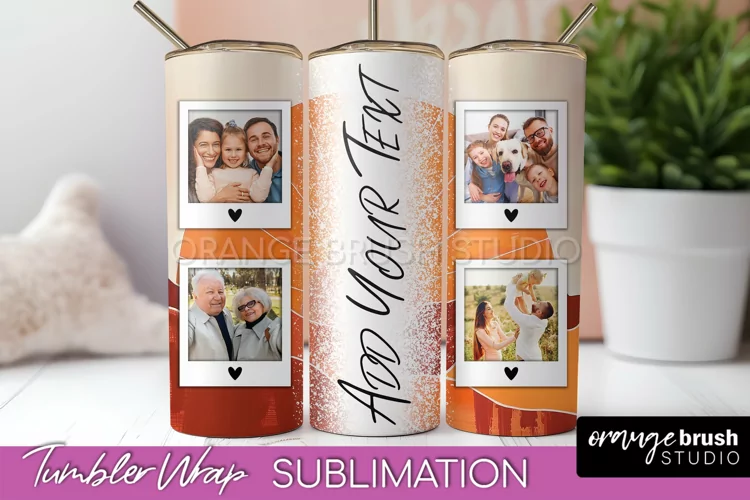 Photo Tumbler Wrap, Boho Family Frame Tumbler Sublimation