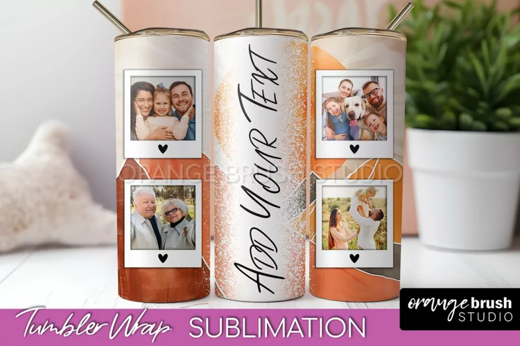 Photo Tumbler Wrap, Boho Family Frame Tumbler Sublimation