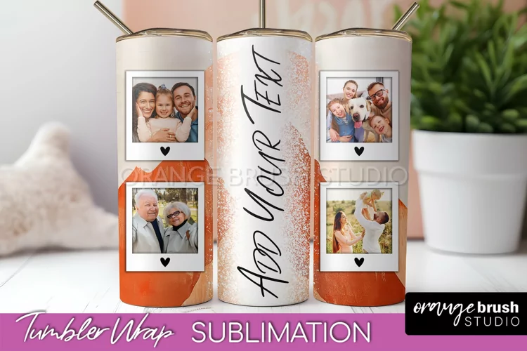 Photo Tumbler Wrap, Boho Family Frame Tumbler Sublimation