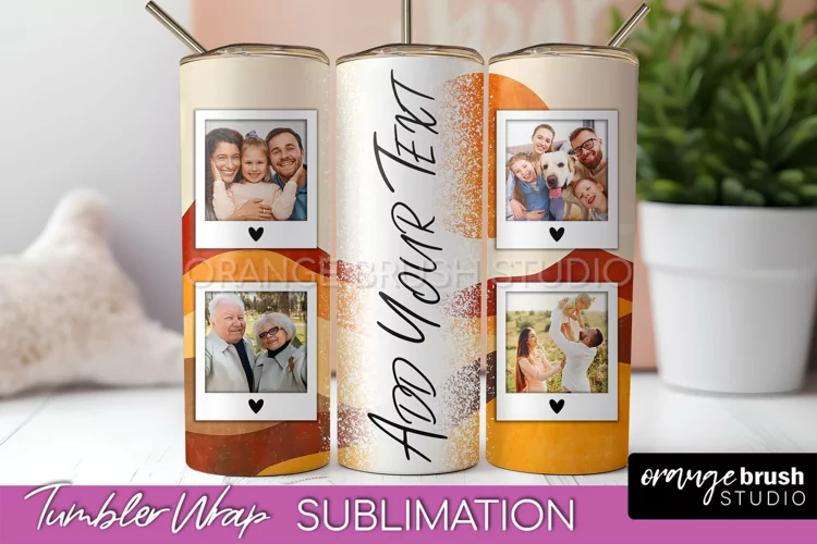Photo Tumbler Wrap, Boho Family Frame Tumbler Sublimation