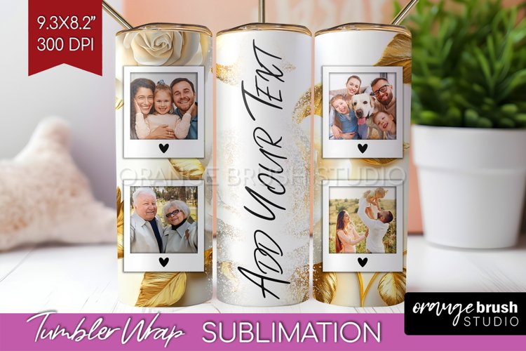 Rose Photo Tumbler PNG - Floral Picture Tumbler Wrap