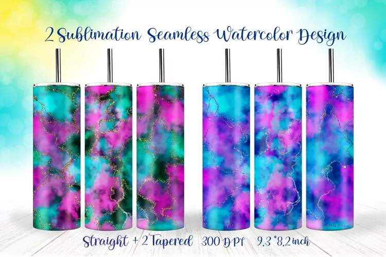 20Oz Skinny Tumbler | Sublimation Watercolor Seamless Design