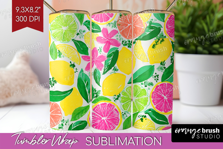 Abstract Fruit Tumbler Wrap - Tutti Frutti Tumbler PNG