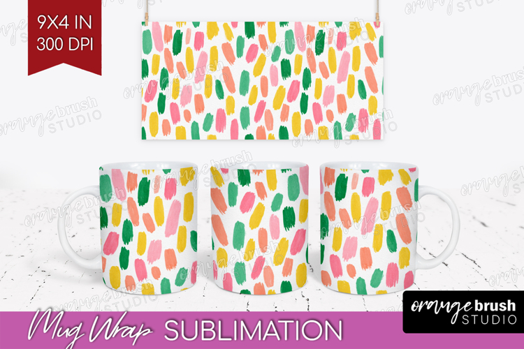 Abstract Fruit Mug Wrap - Tutti Frutti Mug PNG Sublimation