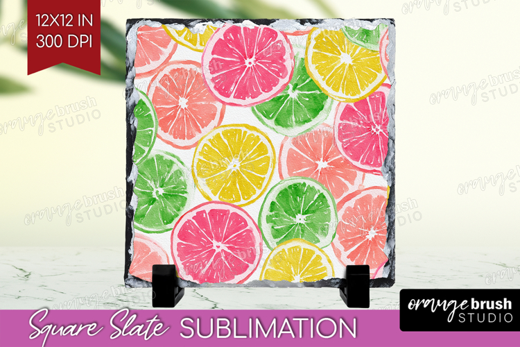 Abstract Fruit Slate PNG - Tutti Frutti Square Slate
