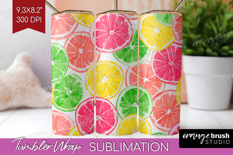 Abstract Fruit Tumbler Wrap - Tutti Frutti Tumbler PNG