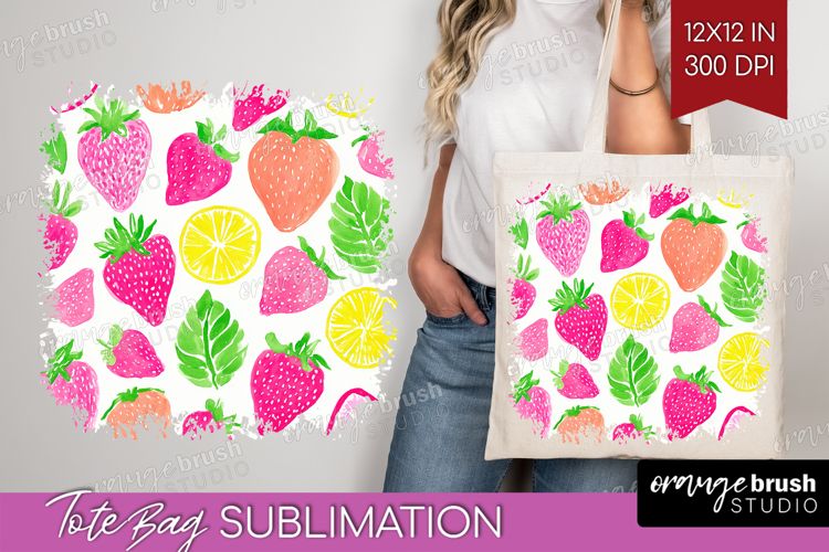 Abstract Fruit Tote Bag - Tutti Frutti Tote Bag PNG