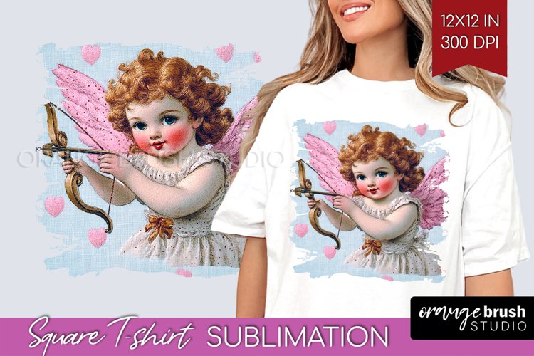 Valentine Angel Square Tshirt Background - Cupid PNG