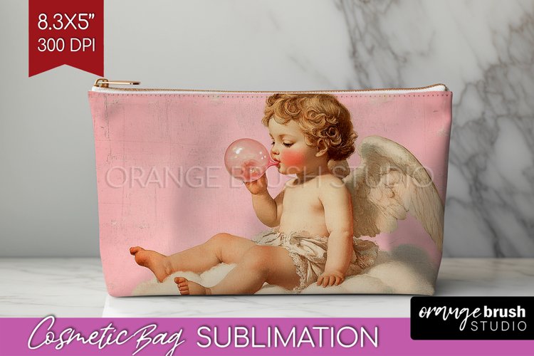 Valentine Angel Cosmetic Bag - Cupid Makeup Bag PNG