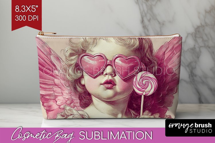 Valentine Angel Cosmetic Bag - Cupid Makeup Bag PNG