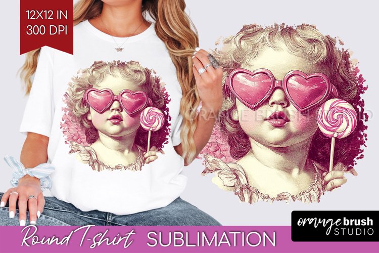 Valentine Angel Round Tshirt Background - Cupid PNG