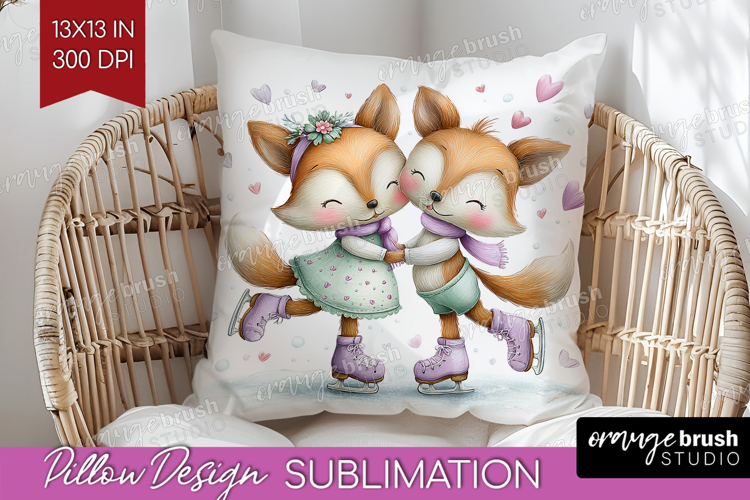 Couple Animals Pillow Sublimation - Valentines Day Pillow