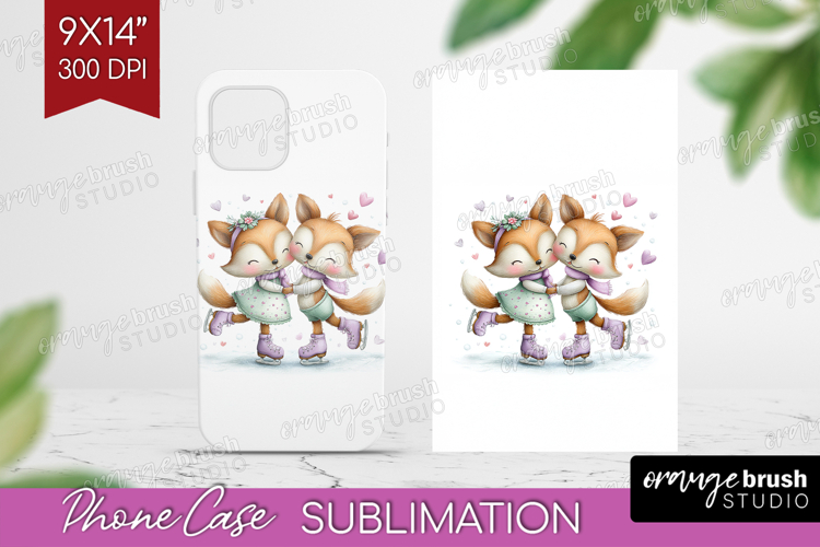 Couple Animals Phone Case PNG - Valentines Day Case PNG