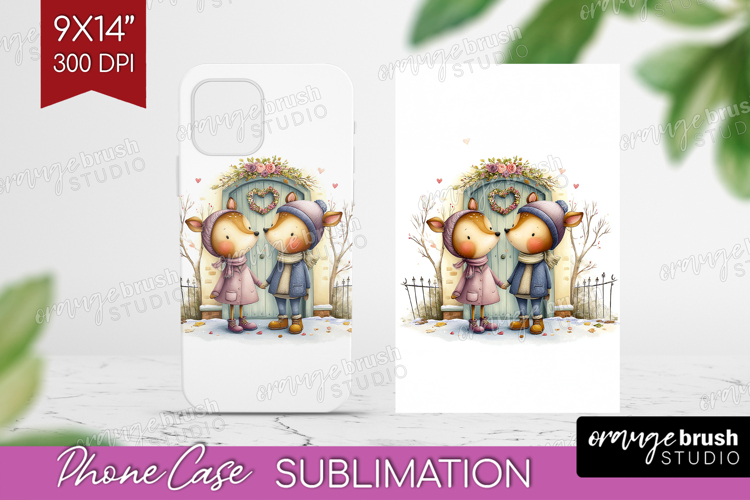 Couple Animals Phone Case PNG - Valentines Day Case PNG