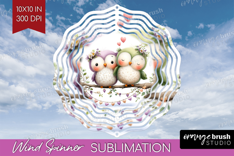 Couple Animals Wind Spinner Sublimation PNG - Valentines Day