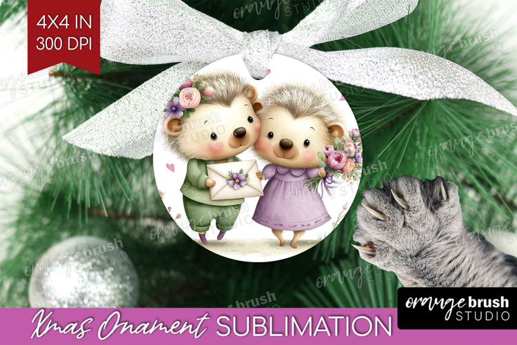 Couple Animals Ornament PNG - Valentines Day PNG Sublimation