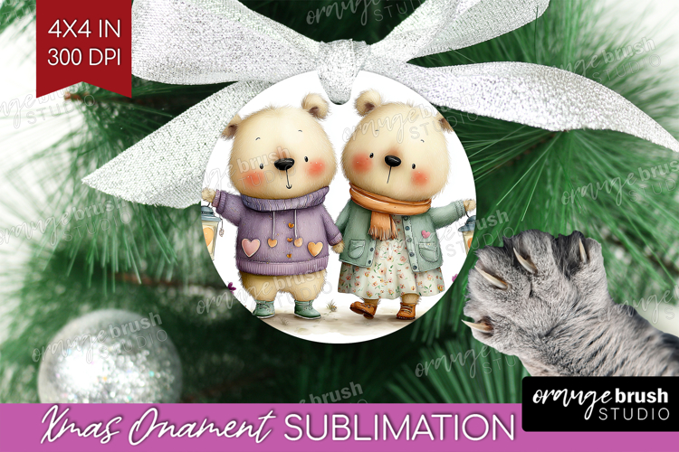 Couple Animals Ornament PNG - Valentines Day PNG Sublimation