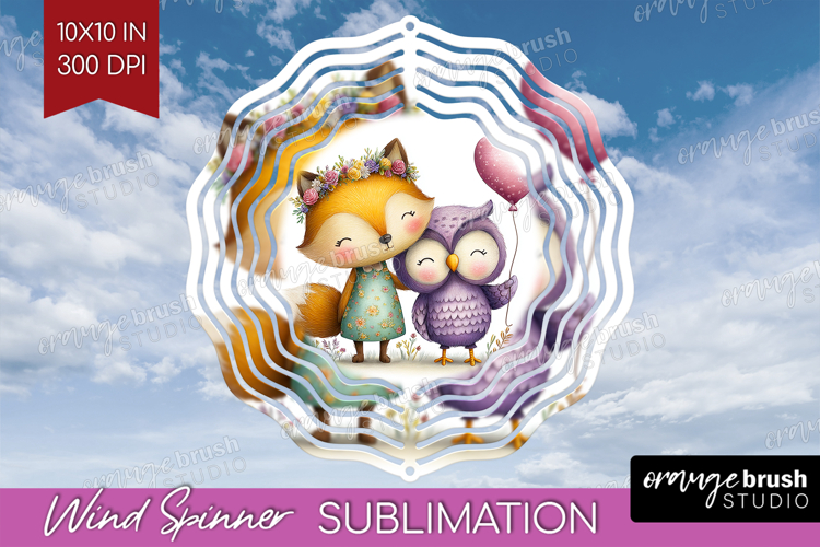 Couple Animals Wind Spinner Sublimation PNG - Valentines Day