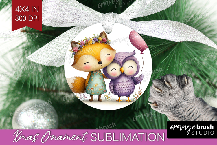 Couple Animals Ornament PNG - Valentines Day PNG Sublimation