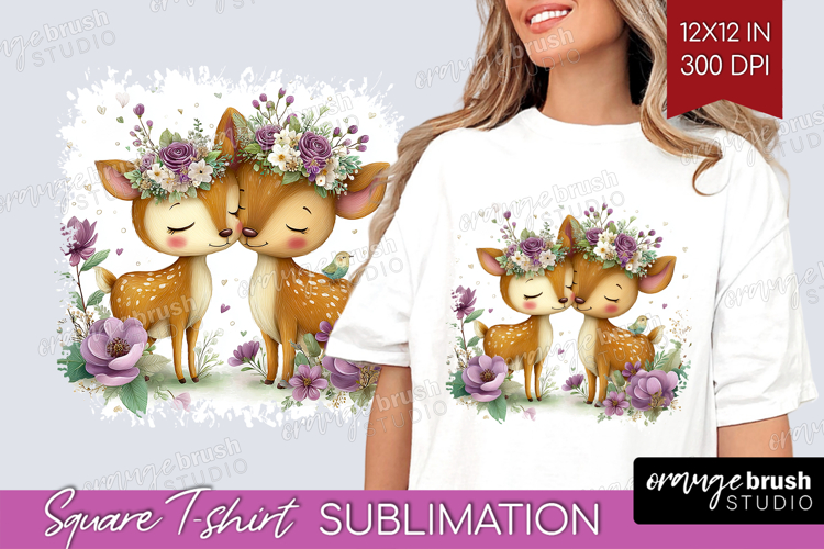 Couple Animals Square Tshirt Background - Valentines Day PNG