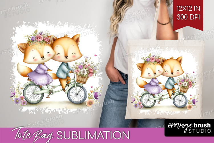 Couple Animals Tote Bag - Valentines Day Tote Bag PNG