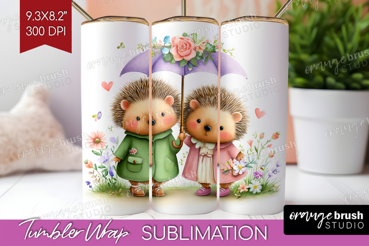 Couple Animals Tumbler Wrap - Valentines Day Tumbler PNG