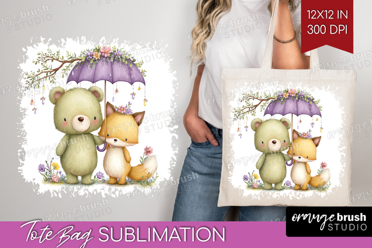 Couple Animals Tote Bag - Valentines Day Tote Bag PNG