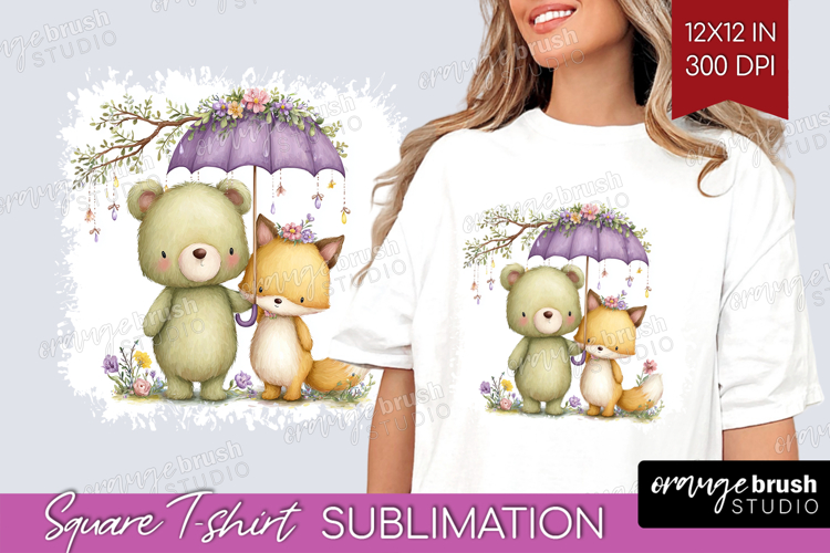 Couple Animals Square Tshirt Background - Valentines Day PNG