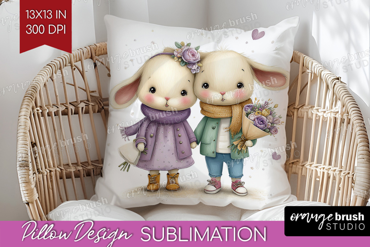 Couple Animals Pillow Sublimation - Valentines Day Pillow